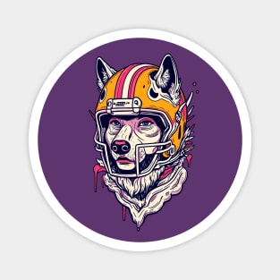 Colorful Wolf NFL Player Design Magnet